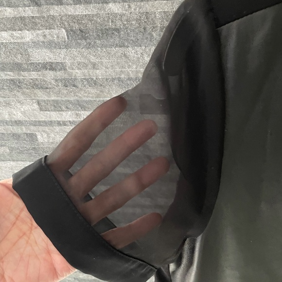 Calvin Klein Faux Leather Top - Picture 4 of 14